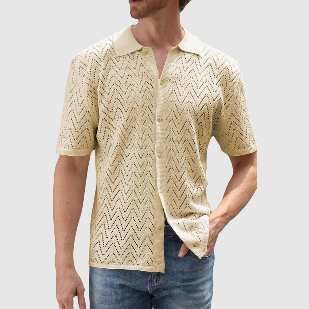 Libuše – Pletená košile se vzorem v tvaru cikcaků