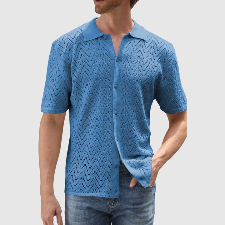 Libuše – Pletená košile se vzorem v tvaru cikcaků