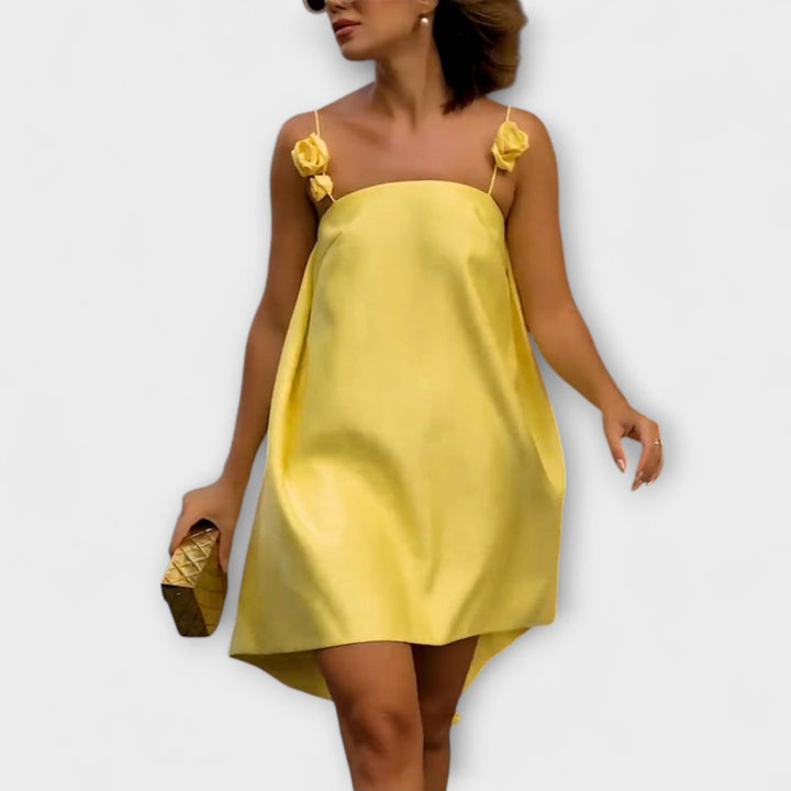 Jordan - Stylové květinové tištěné bezramínkové mini šaty