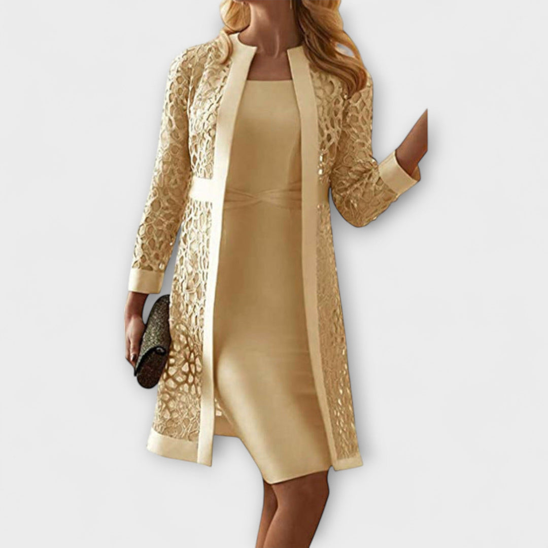 Runa - Elegantní dvoudílné krajkové šaty