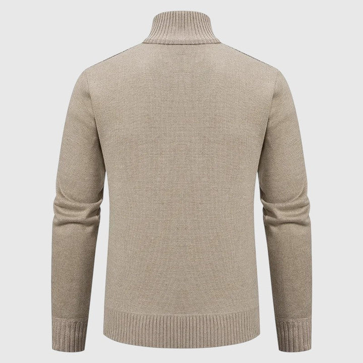 Jakub – Pletený svetr na zip s vysokým límcem