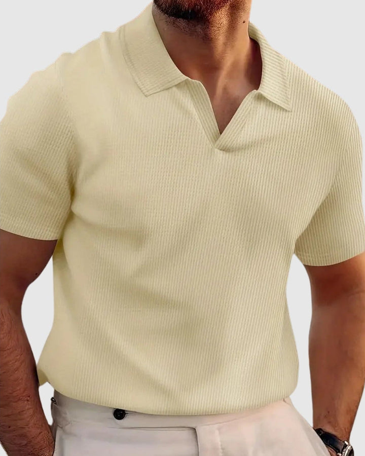 Libuše– Žebrované tričko s výstřihem do V