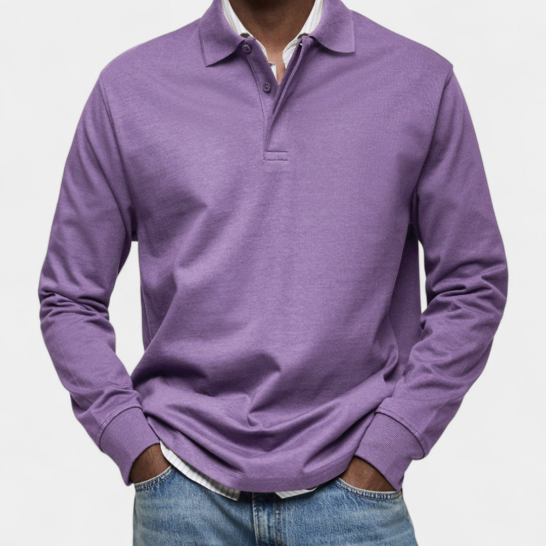 Tomáš – Elegantní pánské polo s dlouhým rukávem