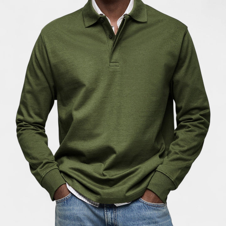 Tomáš – Elegantní pánské polo s dlouhým rukávem