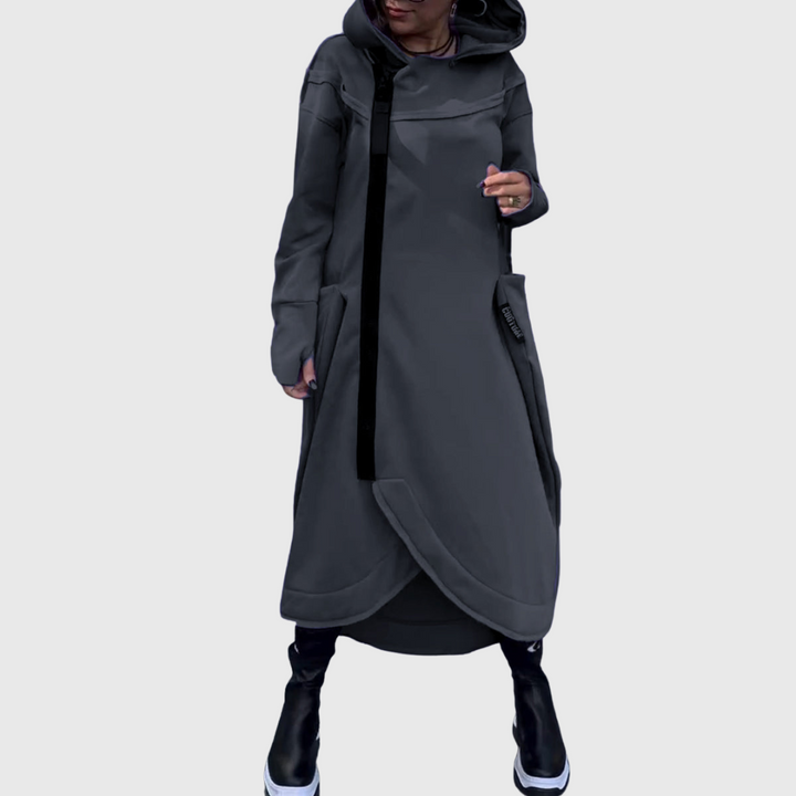 Adriana – Stylová asymetrická bunda s kapucí