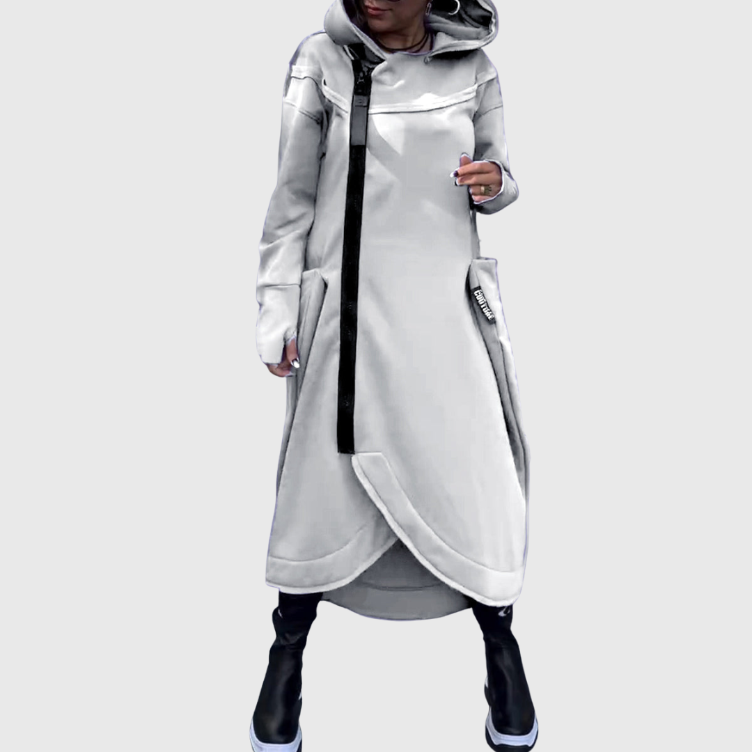 Adriana – Stylová asymetrická bunda s kapucí