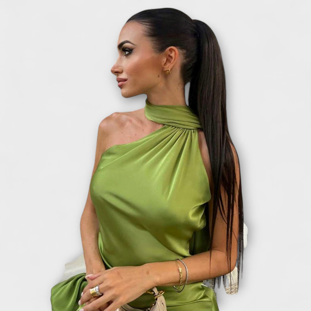 Chic Maxi šaty s odhalenými rameny a zavazováním za krk