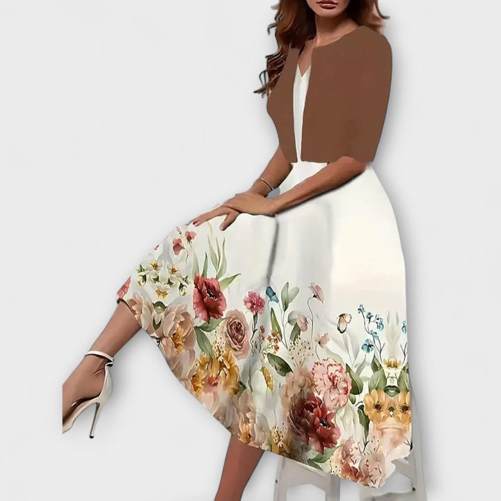 Dámské midi šaty s blazerem