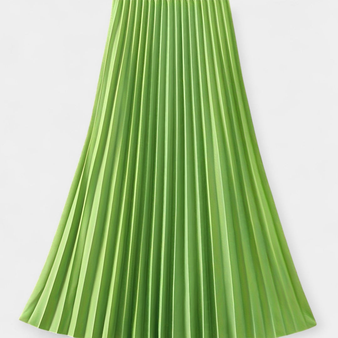 Veronika - Dlouhá plisovaná saténová sukně