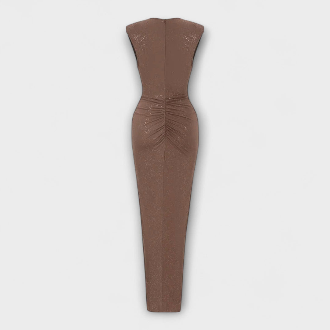 Thea - Maxi šaty s hlubokým výstřihem do V