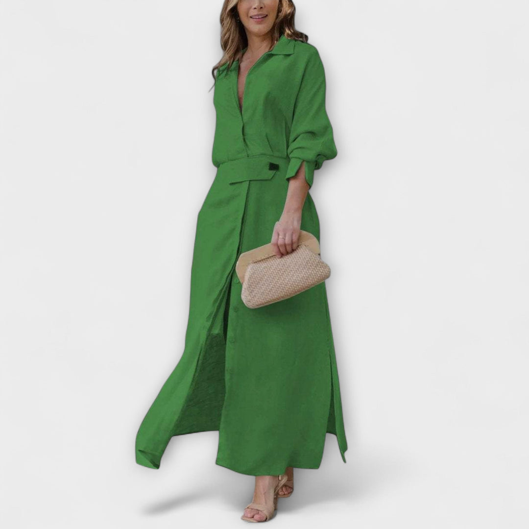 Jeanette - Maxi šaty s výstřihem do V